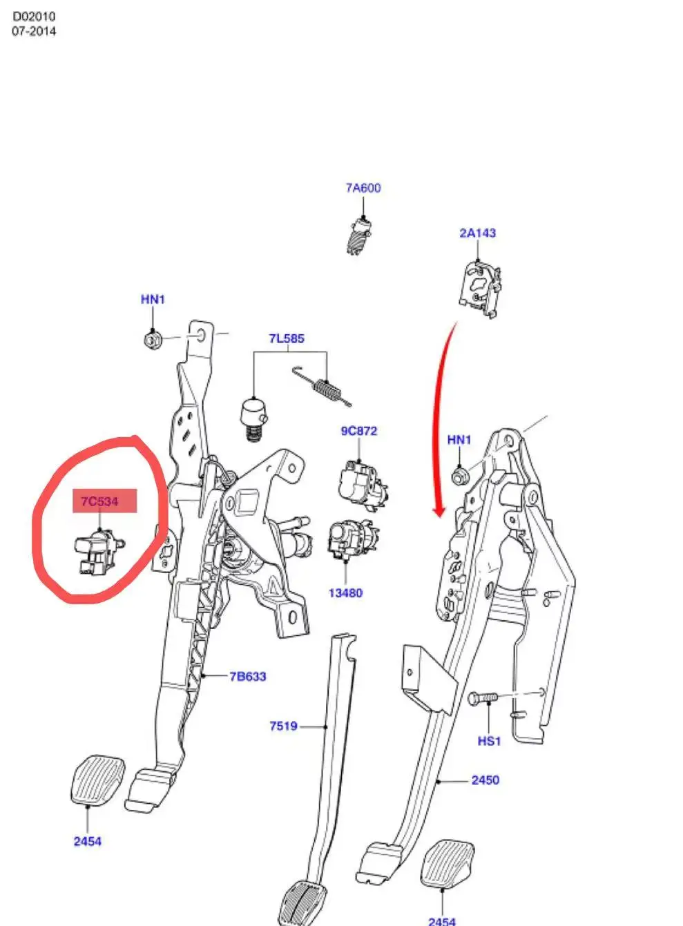 Переключатель сцепления автозапчастей 4m5t 7C534 AA 4M5T7C534AA 1230986 1343269 BS1A6649Y 30752408 8691593 LR000369 для Ford