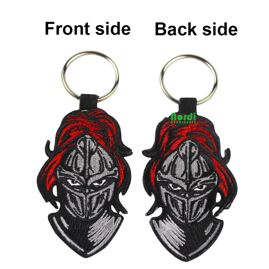 Cheap Custom Embroidery Key Tag Personalized Fabric Flight Airplane Woven Keychains