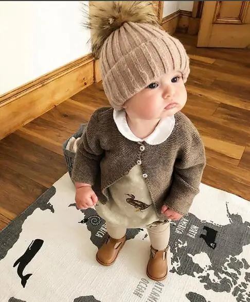 Осенне-зимняя новая детская вязаная шапка детская шапка теплая шапка детская Милая шапка для защиты ушей оптовая продажа