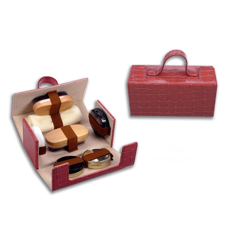 Shoe Polish Gift Set With Upscale Shoe Box Shoe Shine Set