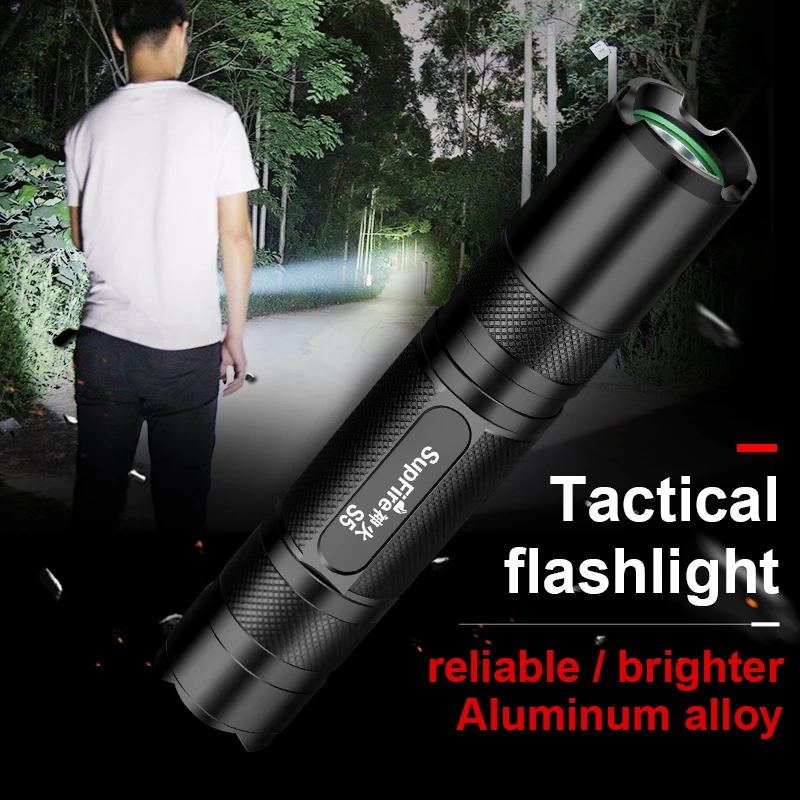 hunting flashlight mini portable bicycle flashlight self defence 18650 rechargeable torch or AAA battery led flashlight