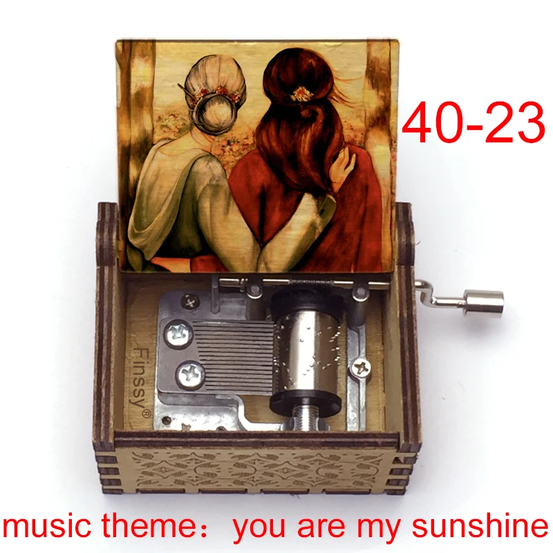 Mini Wooden Musical Box Song Your Are My Sunshine Unique Gift for Birthday Christmas 48