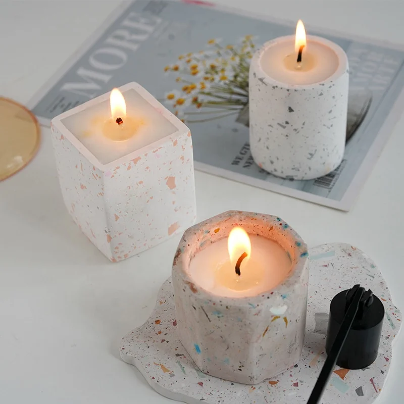 Desk Decoration Round Geometric Polygonal Concrete Mini Plant Pot Mold Reusable Silicone Molds For Concrete