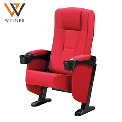 Metal iron reclining vip cinema chair  folded 4d home movie theater seating with cup-holder