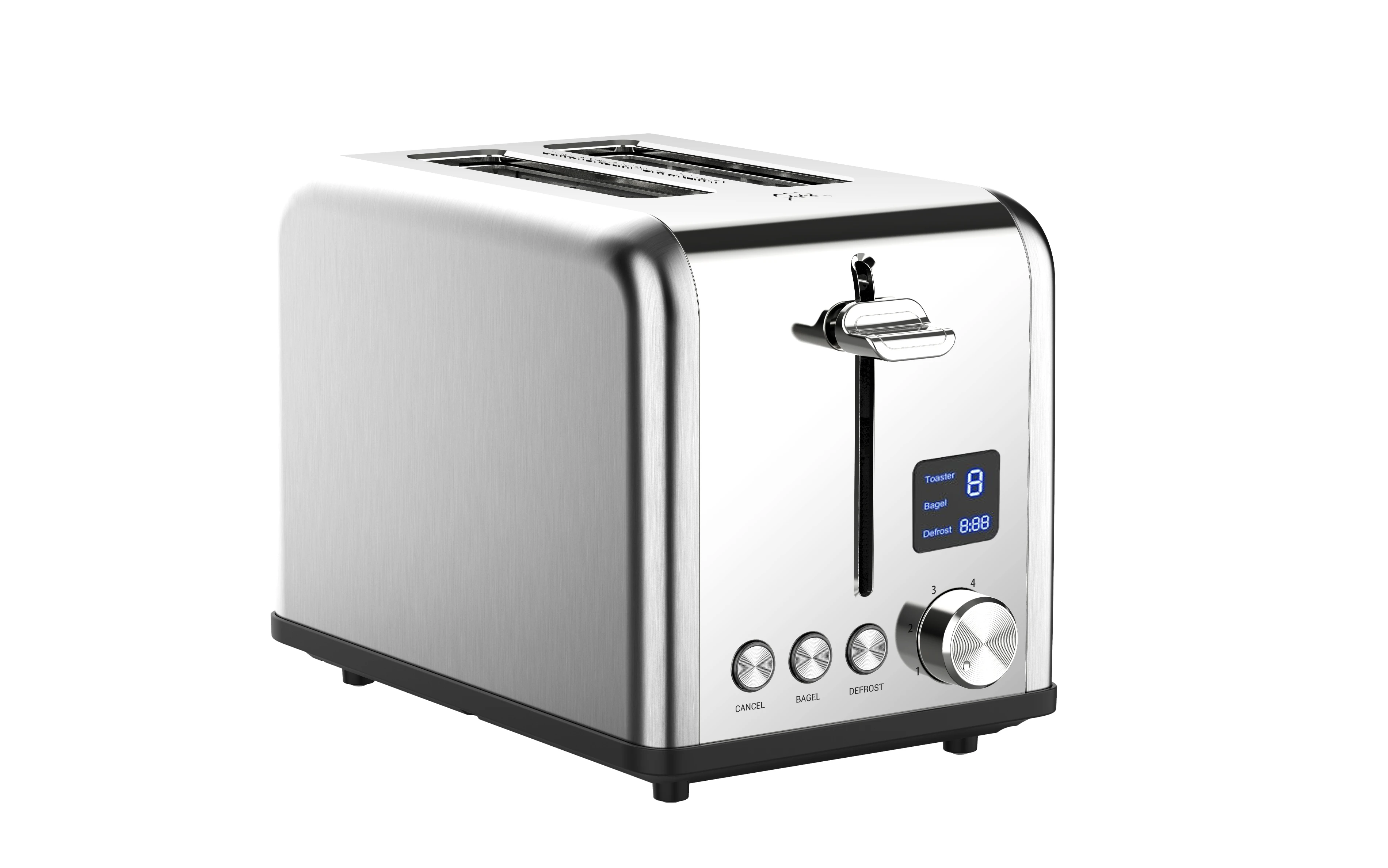 Hot Selling Electric 2 Slice Toaster Stainless Steel Bread Toaster LED Timer Display Digital Toaster