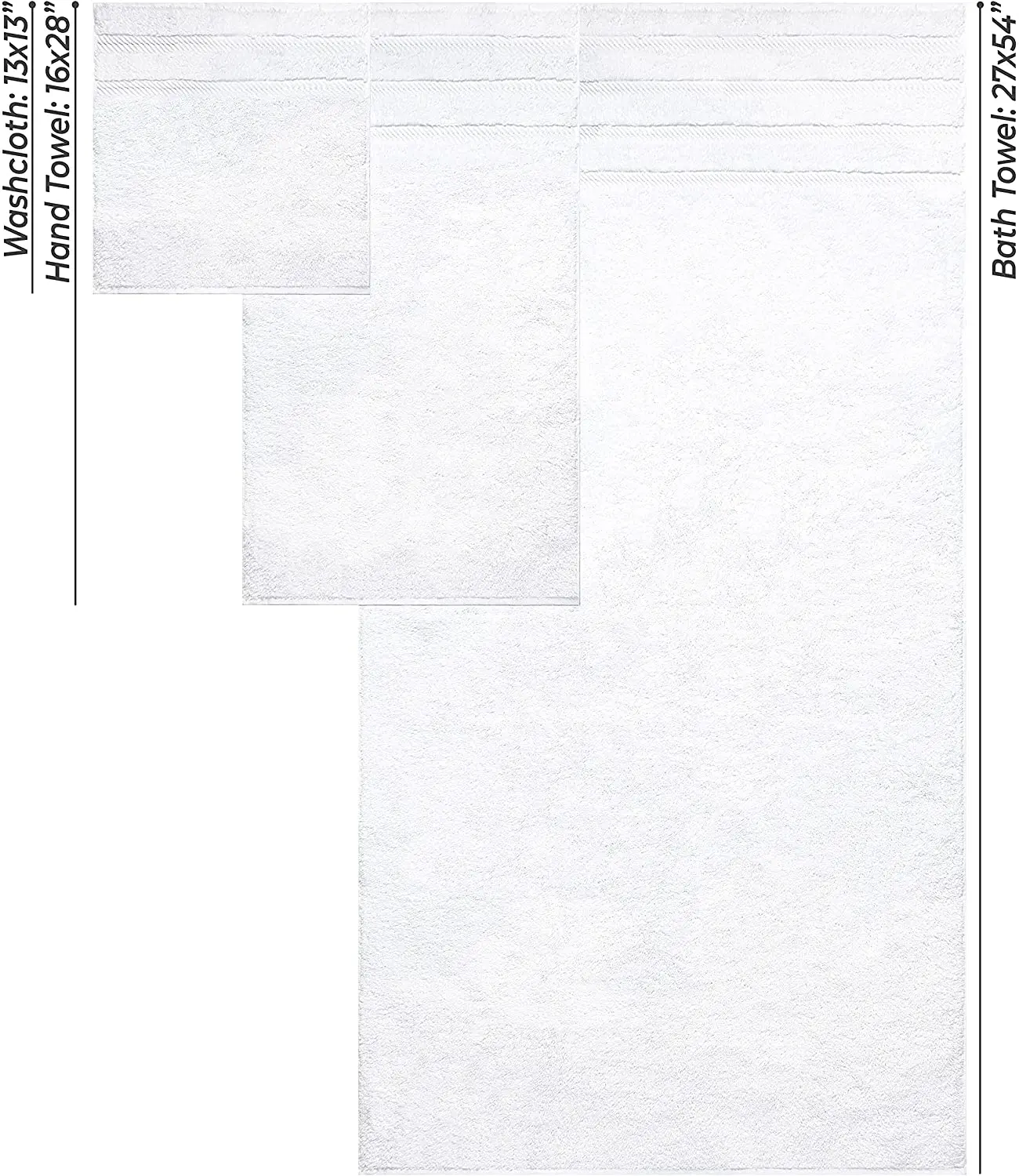 Soft and High Quality Washcloths Soft Linen Absorbent Bath Towels 100% Turkish Cotton 6pcs for Bathroom Shower and Hotel