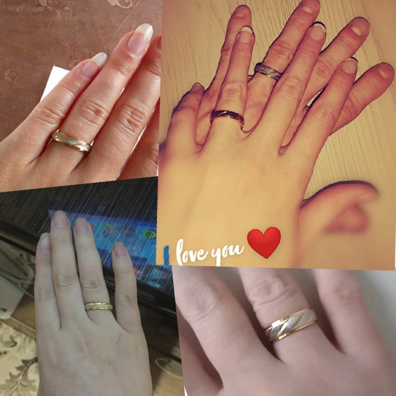 Morden Style Heart Rings Beat Gold Plated Diamond Engagement Jewelry Set 22K Jewellery Dubai Couples Matching Couple Ring