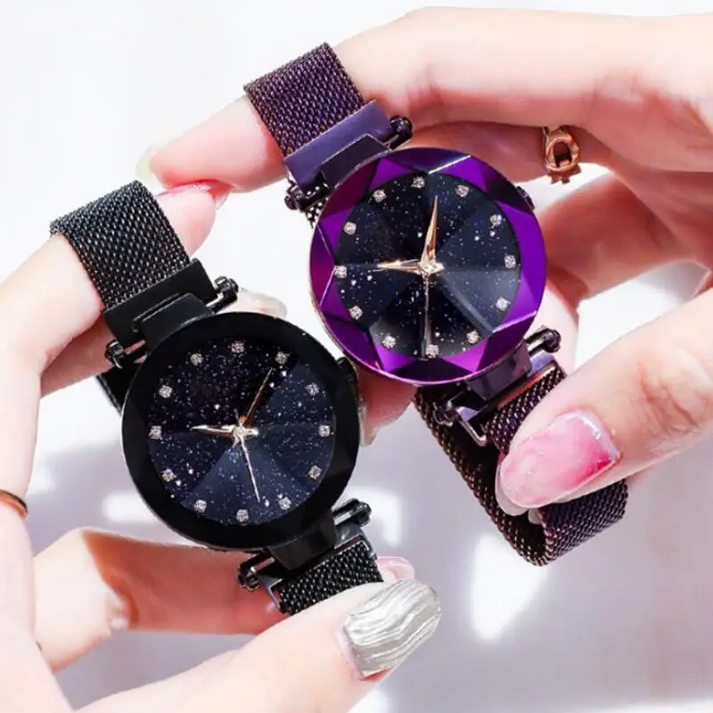 Wholesale Gift Starry Sky Women Watches Magnet Buckle Stylish Rose Gold Female Casual Quartz Wristwatch Lady Girls Watch
