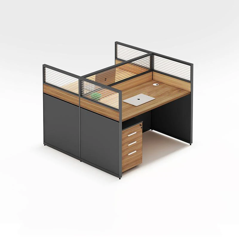 Wholesale  price office desk furniture wooden design 4 person work station desks