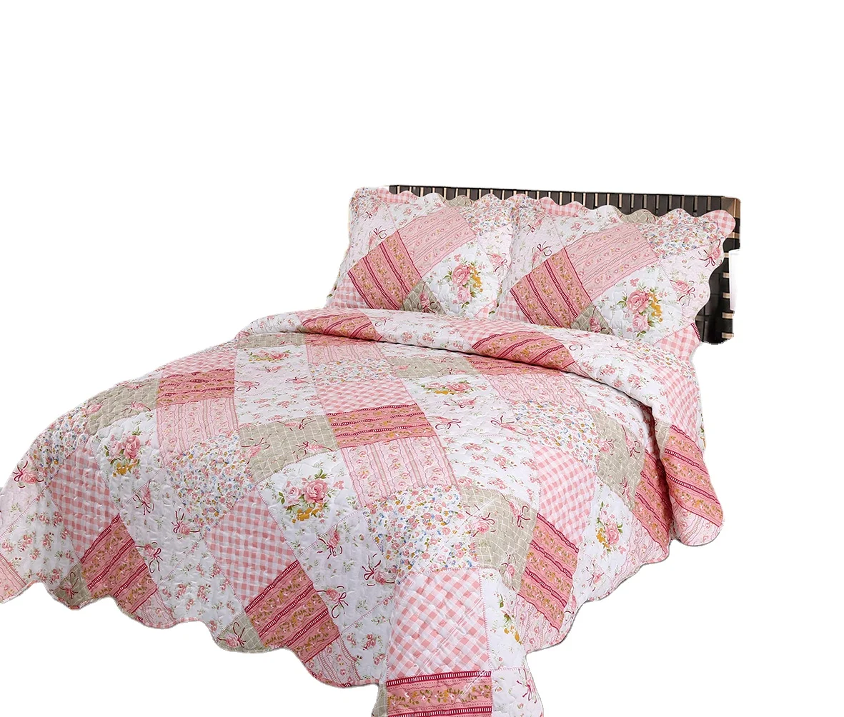 Luxury Hot Printed Quilted Summer Comforter Quilt Bedspreads Set Bed Cover Set 3 Pieces Quilt Set for Home