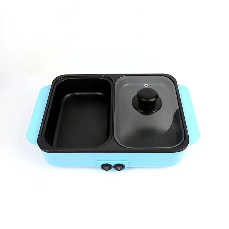 Небольшая Студенческая электрическая кастрюля для приготовления пищи, промыть и испечь одну кастрюлю, жарить и испечь двойного назначения, с антипригарным покрытием