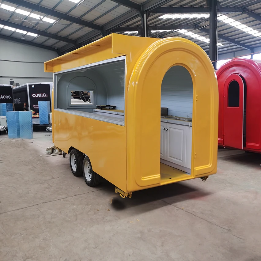 Wholesale Low Price FRP Round Food Truck Trailer Hot Dog Hot Dog Burger Trailer for BBQ Ice Cream Trailer Body