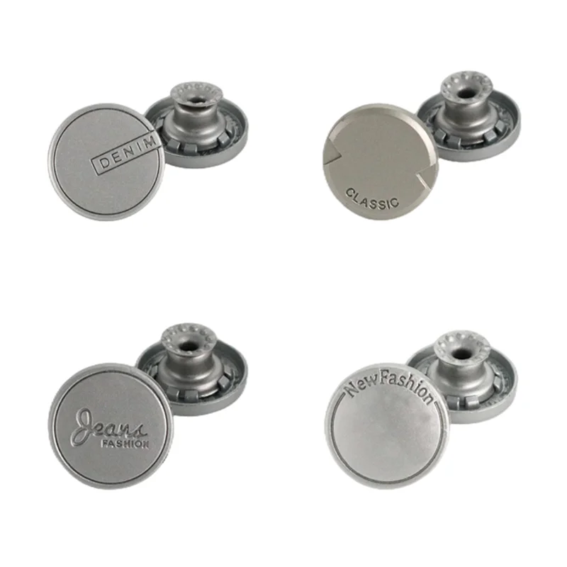 Washable Custom Botones Denim Jeans Personalizados Rivet Engraved Logo Brass Button Stainless Steel Jeans Buttons for Clothes