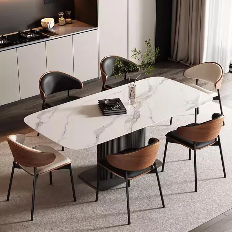 Dining Chair  With bend plywood Pu Leather Cushion for Hotel restaurant wooden chair