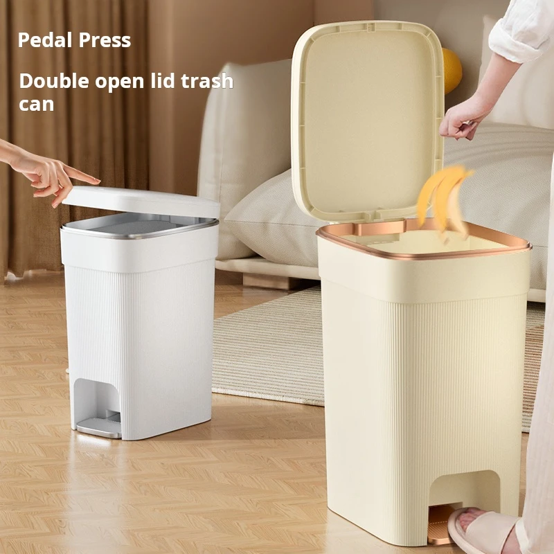 Plastic Trash Can Indoor Garbage Bin for Kitchen Home Office and Commercial Use Plastic Waste Container