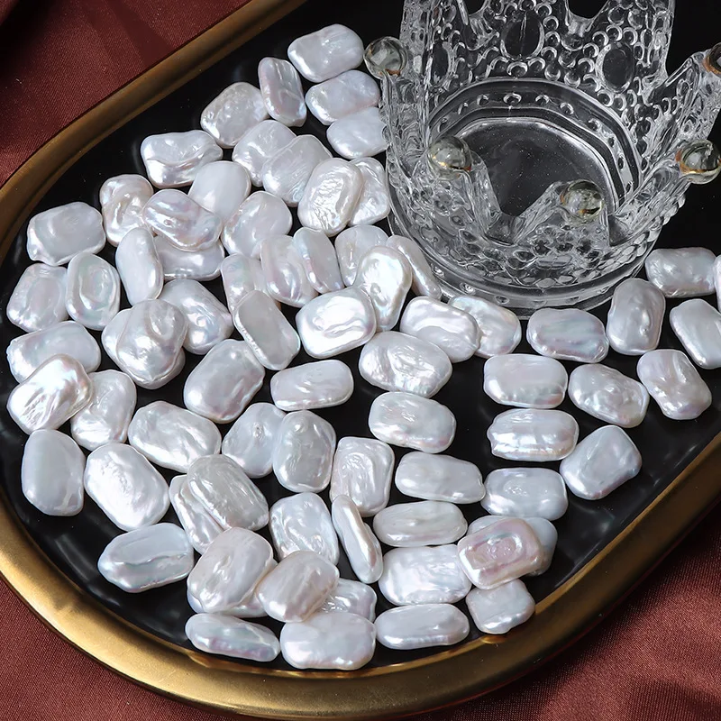 High gloss Baroque square shaped loose beads Natural fresh water pearl diy earrings jewelry loose beads