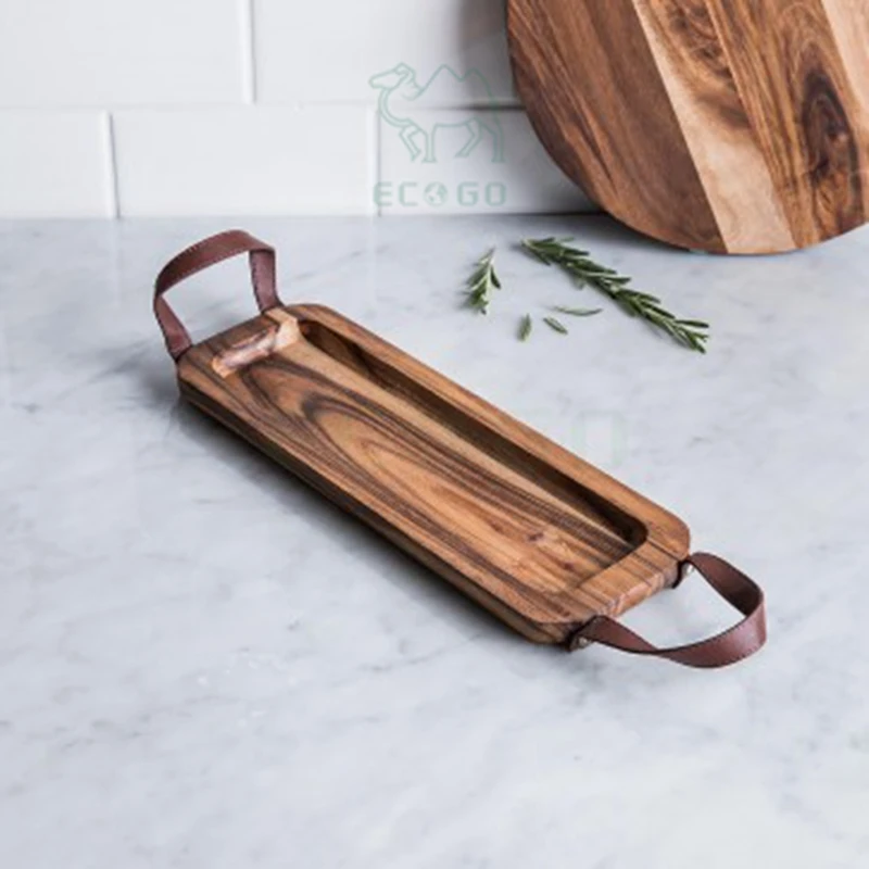 Luxury Wooden Platters Set Natural Acacia Wood Tray, Wooden Cheese Plate For Serving Dish Set