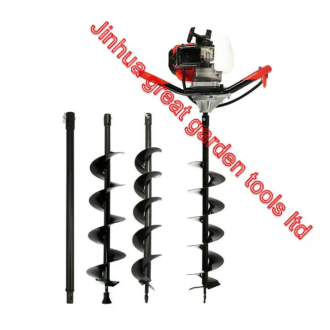 China high quality silent ground hole digging tool 52cc petrol screw earth auger agricultural digging tools