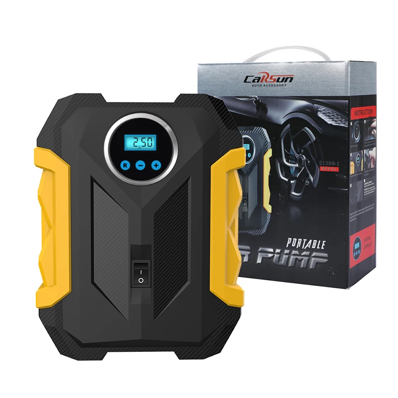 CARSUN 139910  Intelligent Wired Portable High Pressure Tyre Inflator Air Compressor Pump With Led Light Tire Inflator