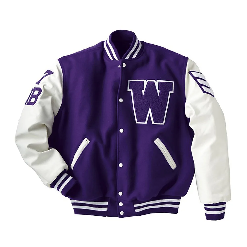 
Varsity Jacket Wholesale Plain Men Custom Black Baseball Letterman Varsity Jacket 