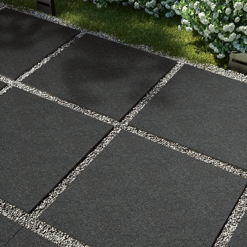 300x300 Fuding Black Matt Outdoor Concrete Parking Floor Tiles Modern Paving Chinese Granite Tile For Villa