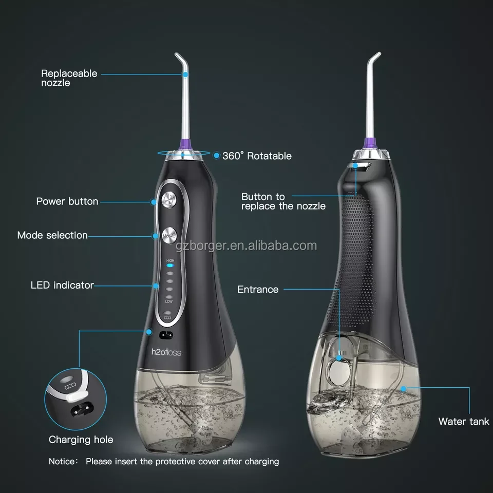 Stock !H2ofloss Best Selling Portable Water Jet Flosser in 100% Waterproof Design and 5 Modes dental oral irrigator