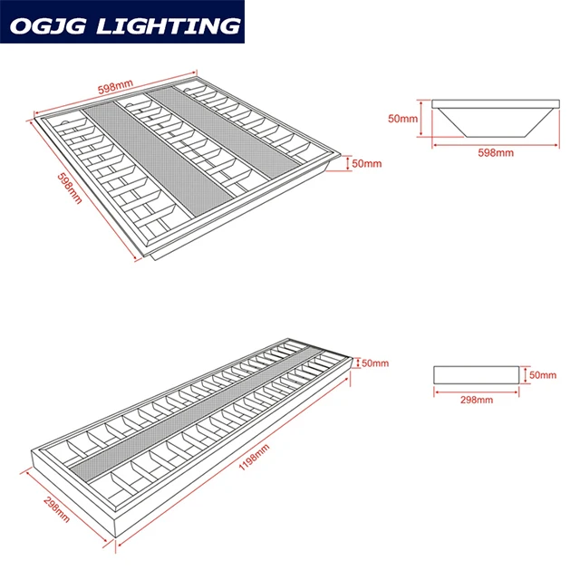 5 years warranty etl dlc office recessed school steel housing ceiling grid lighting fixture classroom led grille light