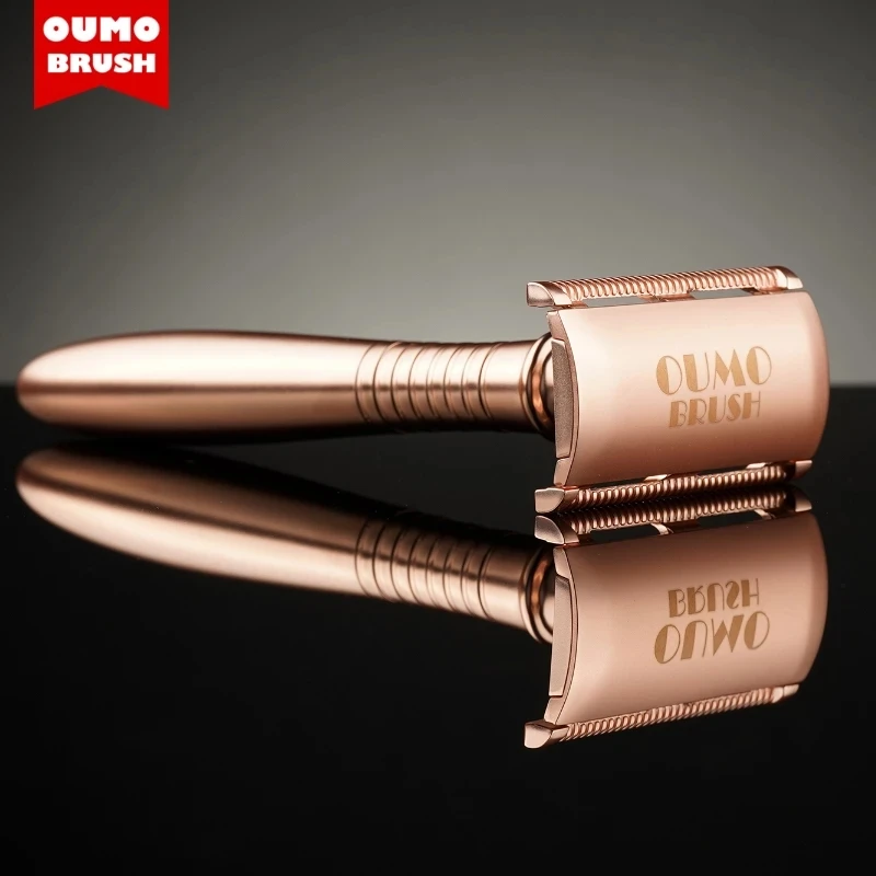  OUMO-OEM Безопасная бритва с логотипом серебра и розового золота лидер продаж в
