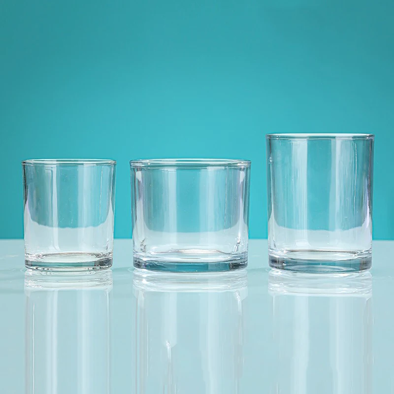 Custom Empty Containers Round Glass Candle Jars Reusable High Quality Matte Transparent Candles Jars