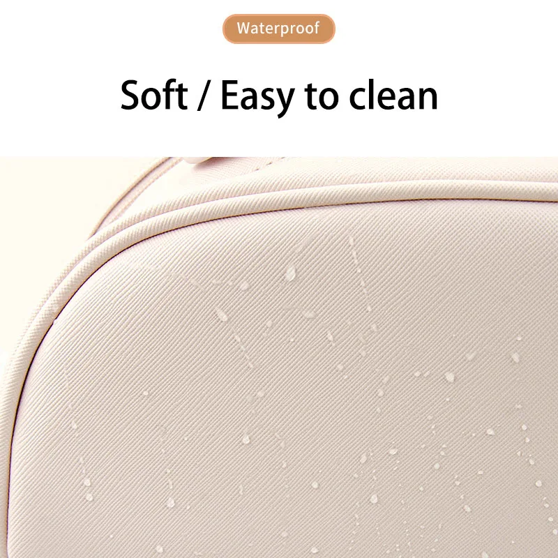 Make-Up Waterproof Pu Leather Organiser Recycled Zipper Cosmetic Promotion Beach Makeup Bag Solid Wallet Packing Pouch For Lady