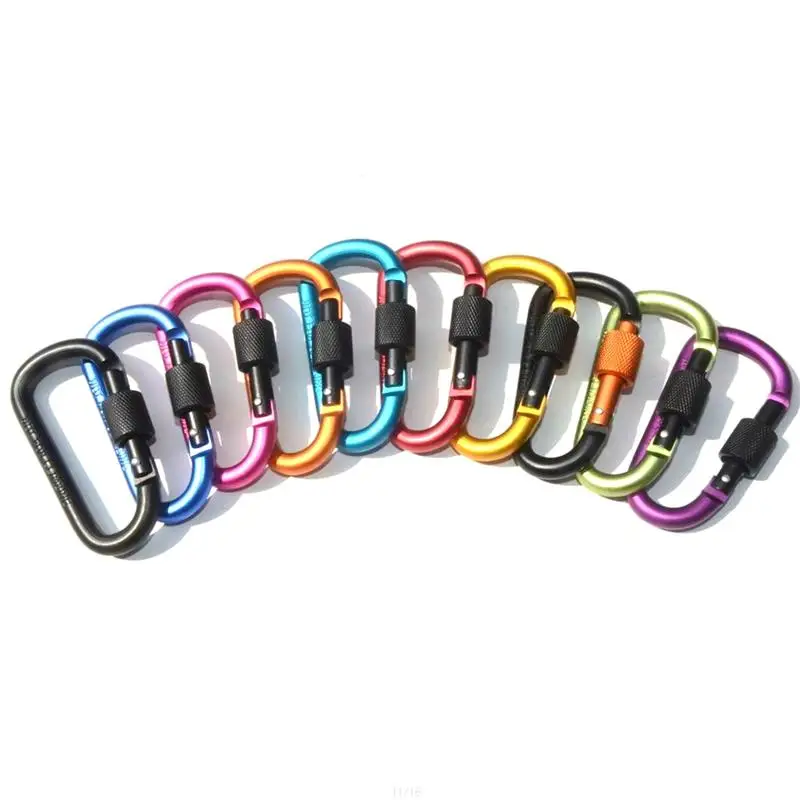 High Quality Thickened 8Cm Lock D-Type Mountaineering Buckle Quick Hanging Nut Buckle Aluminum Alloy Backpack Buckle