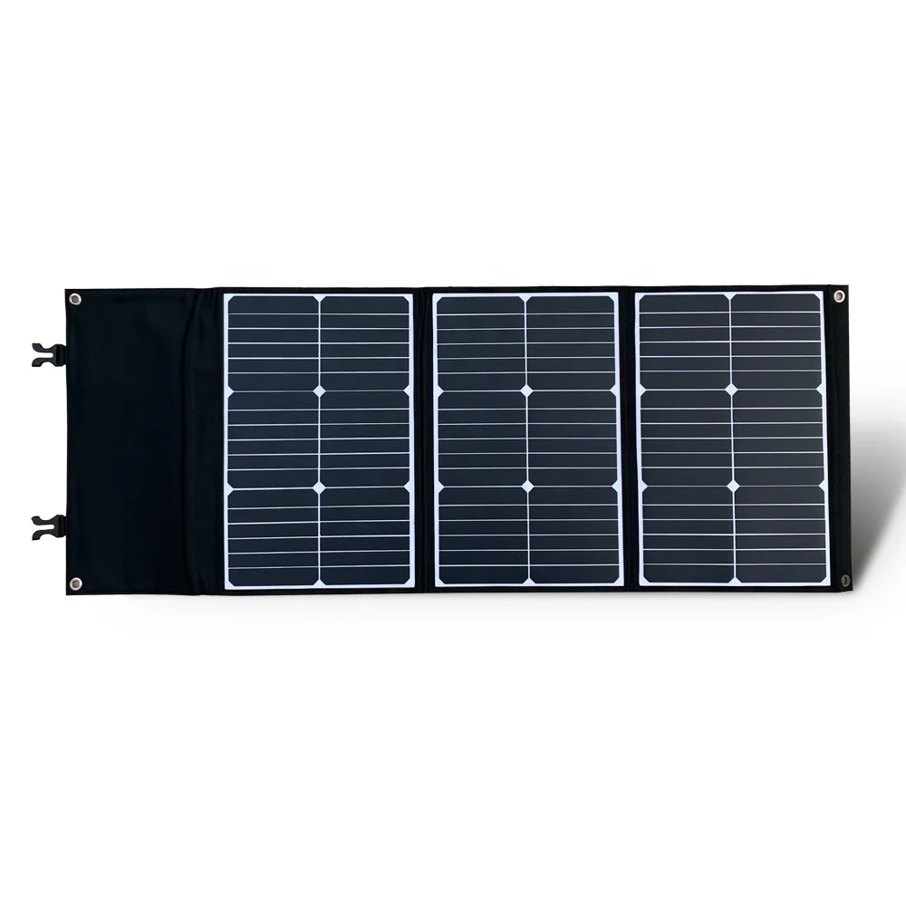 sunpower solar panel foldable charging kit 60w 3 fold each single solar module to charge portable big power generator power bank