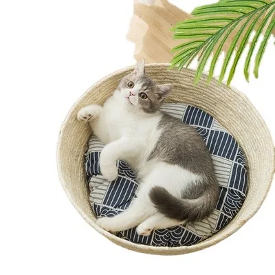 high quality Dropshipping New dog sleeping rattan pet bed modern cat bed