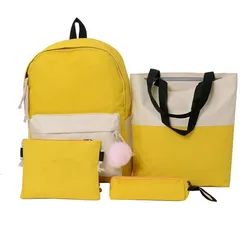 Hot selling custom college backpack girls new style 4 piece school bags set for girls student