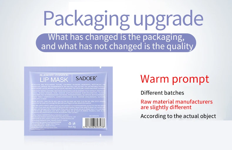 SADOER lip sleeping mask Fruit Strawberry blueberry avocado orange organic moisturizing Collagen lip mask