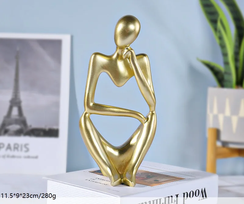 2022 HOT SELLING RESIN ARTIFICIAL SITTING THINKER LADY HOUSE TABLE DESK TOP DECORATIVE HOLIDAY GIVEAWAY STATUE SCULPTURE GIFT