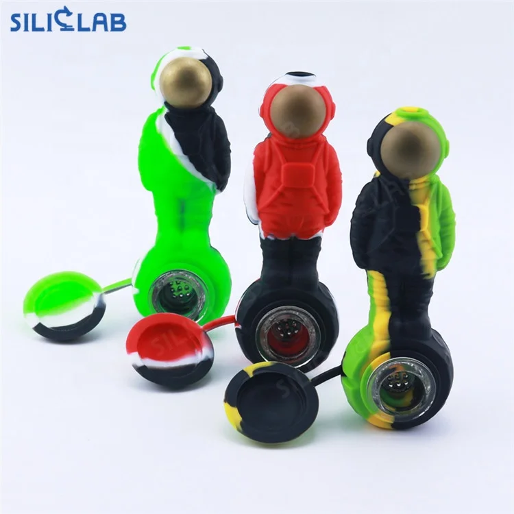 New design weed accessories smoke Hot Sale Astronaut weed pipe silicone blunt holder tobacco smoke pipe