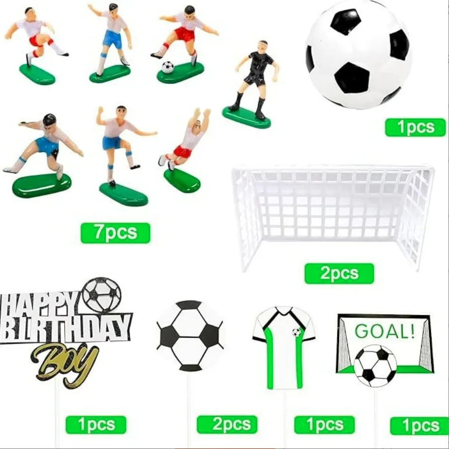 New Football Player Cake Decoration Set Diy Football Sports Party Decoration Cake Topper