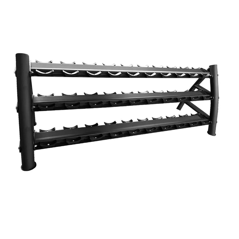 Factory Home Gym Racks Fitness Storage 3 Tiers Three Layers 15 Pairs Dumbbells Rack
