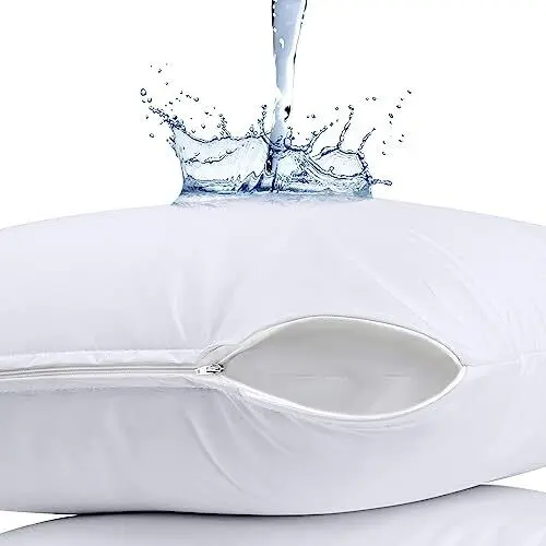 2 упаковки 100% водонепроницаемый стандартный защитный чехол для подушки на молнии