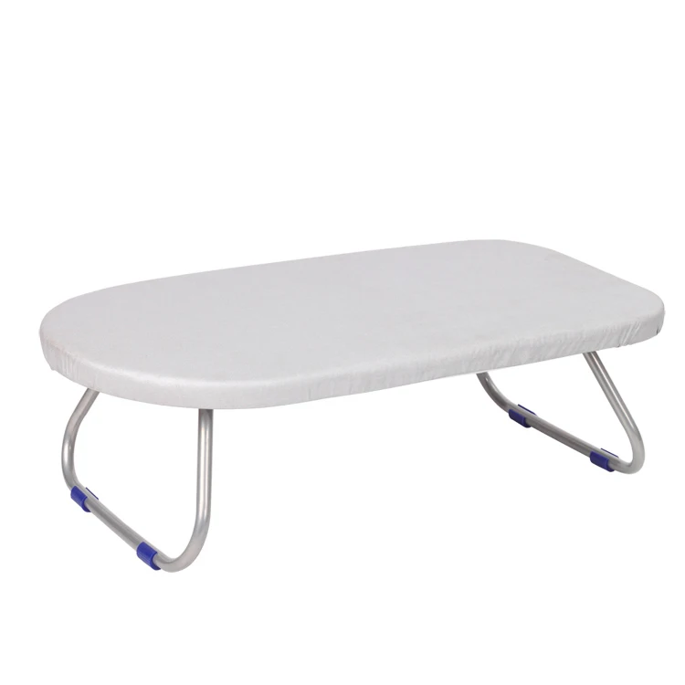 Tabletop Ironing Board with Iron Rest  All Iron Frame and Silver Metallic Cover for Faster Ironing Silver Grey