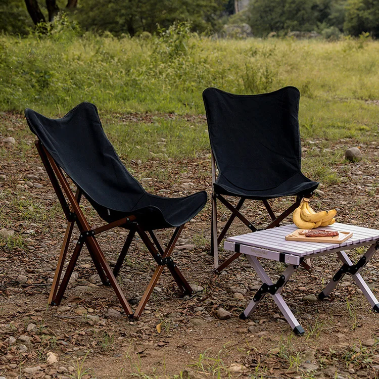Хит продаж, оборудование для кемпинга, белый холст, складной стул для кемпинга, дерево