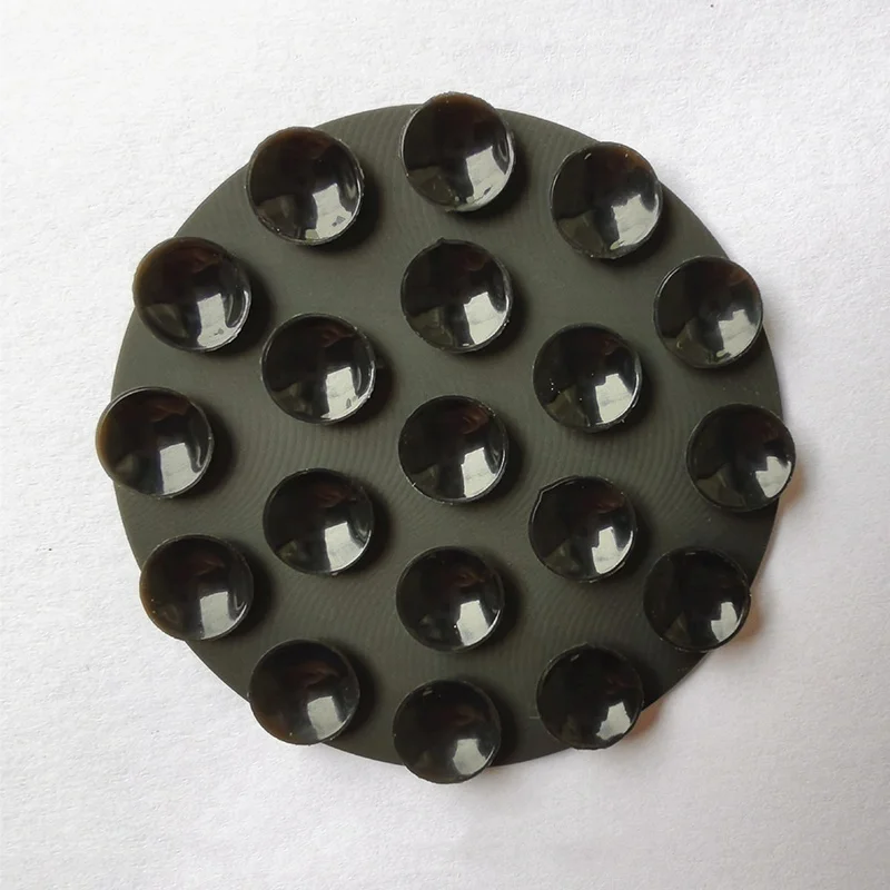 Round powerful single sided suction Silicone suction cup Vacuum Glass Suction cup Mat with back adhesive