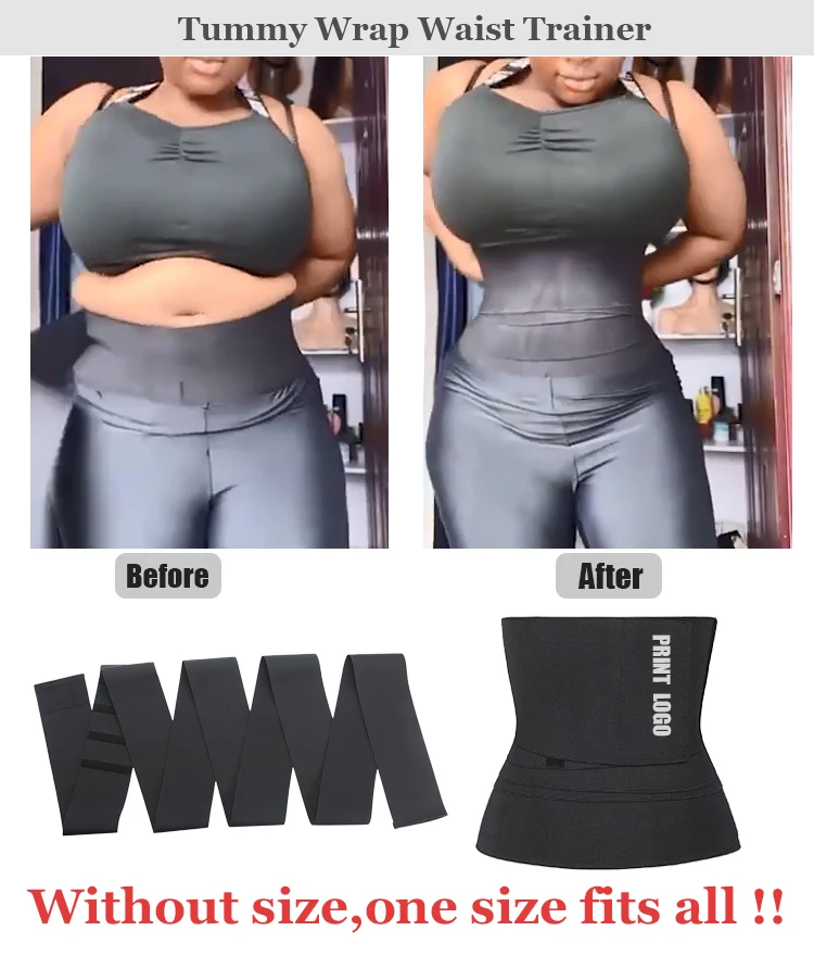 Custom Logo Compression Weight Loss Shapewear Waist Trainer Tape Women Slimming Shaper Elastic Wrap Waist Belt