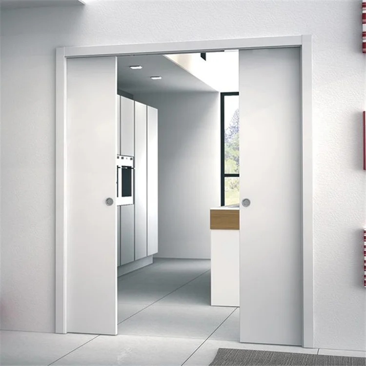factory directly supply customized interior wooden door modern design sliding pocket door