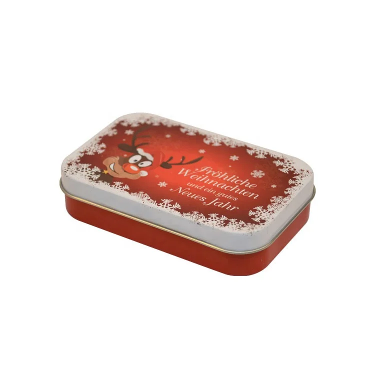 Жевательная коробка с откидной крышкой для жевательной резинки оловянные коробки Мятным листом таблеток 95x60x24 мм