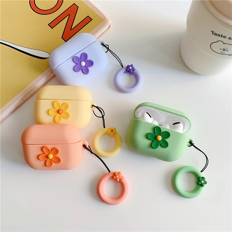 
Manufacturer wholesale sunflower wireless headset cover Cute Cartoon air 2 pod Case earphones silicone pods Pro 3 case headphone 