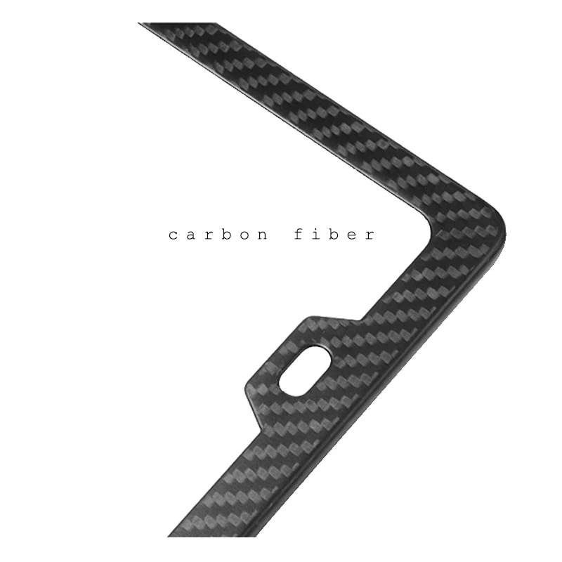 USA And Canada Size Low MOQ 1 Piece  Forged Carbon Fiber License Plate Frame - 2 Holes Angled Bottom - Gloss Finish