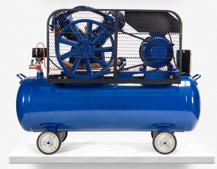 High quality portable 3hp 2.2 Kw piston air tank compressors belt drive 100l piston air compressor