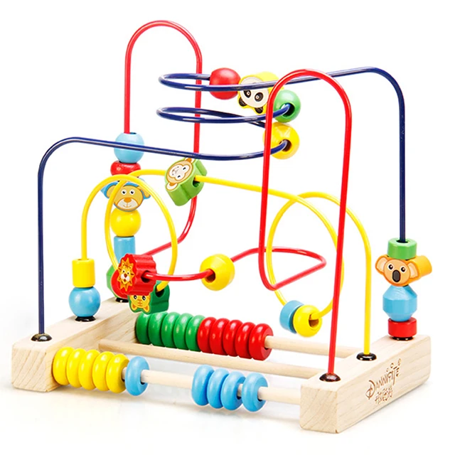 Animal Bead Maze Kids Toys Toy Preschool Eductional Toys Montesorri Educational Wooden Top Quality with Abacus Basement Wooden